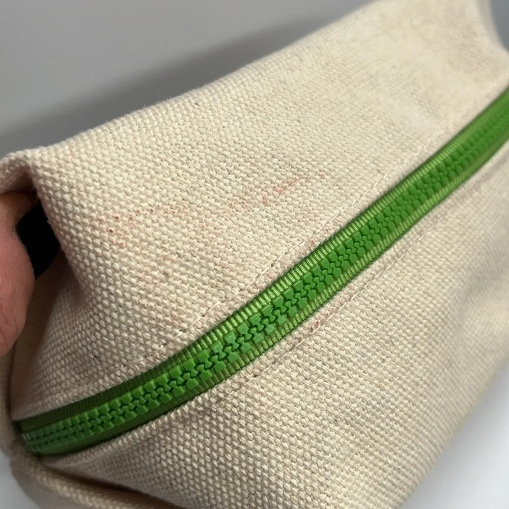 Origins Cosmetics Large Cream Zip Canvas Cosmetics Clutch Bag